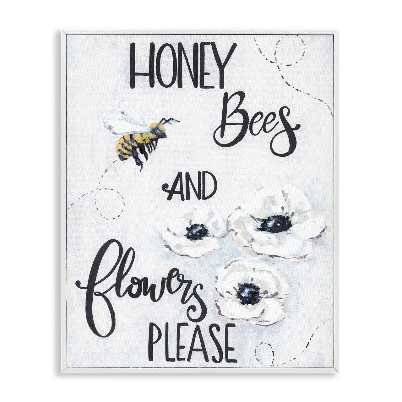 Stupell Industries Garden Bees & Flowers Please Framed Giclee, design by Sara Baker